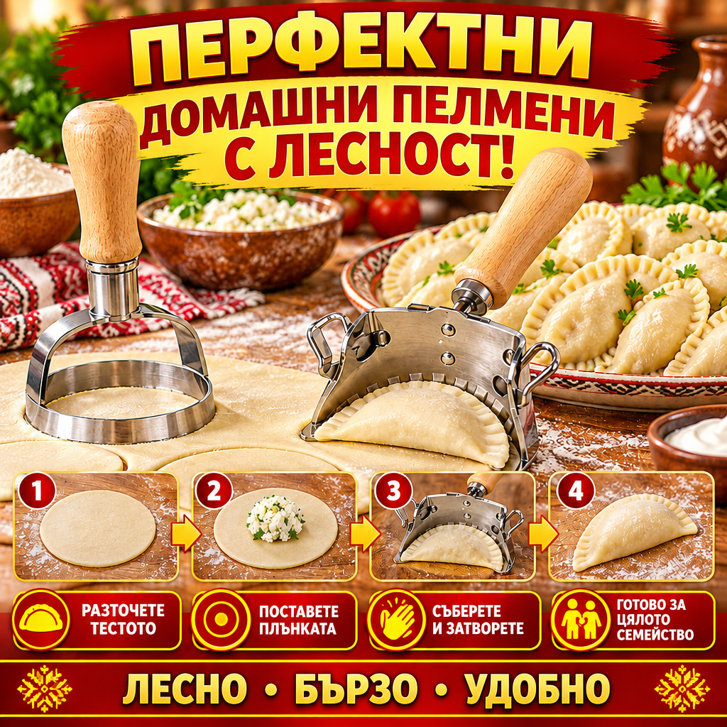 DumplingPro™ — Комплект За Домашни Пелмени 🥟