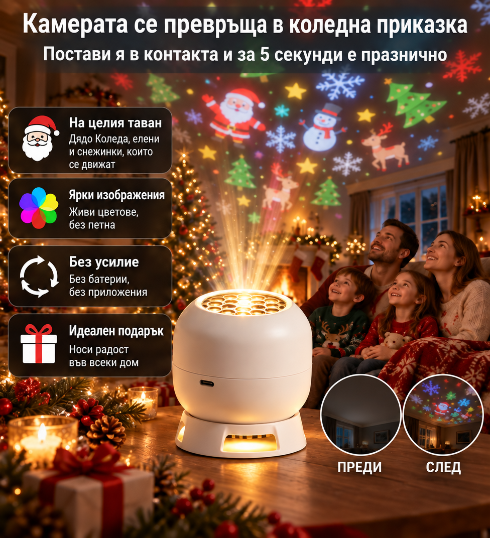 Проектор За Коледна Атмосфера MagicLight™