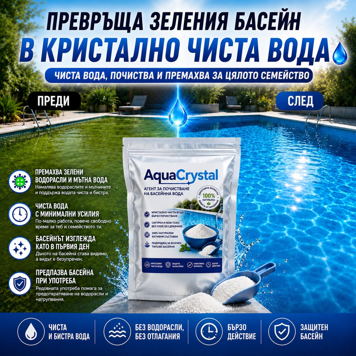 Почистващи Таблетки За Басейн AquaCrystal™