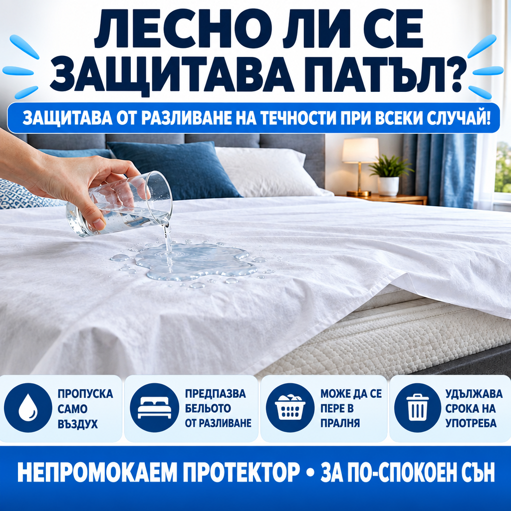 ProtecPat™ — Водоустойчив Протектор За Матрак 🛏️