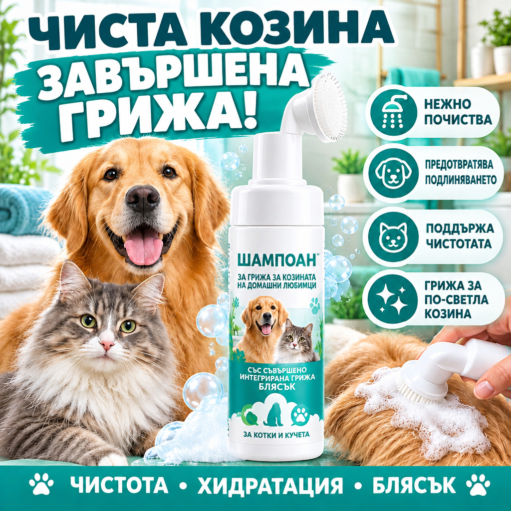 PetFresh™ — Почистваща Пяна за Кучета и Котки 🐾